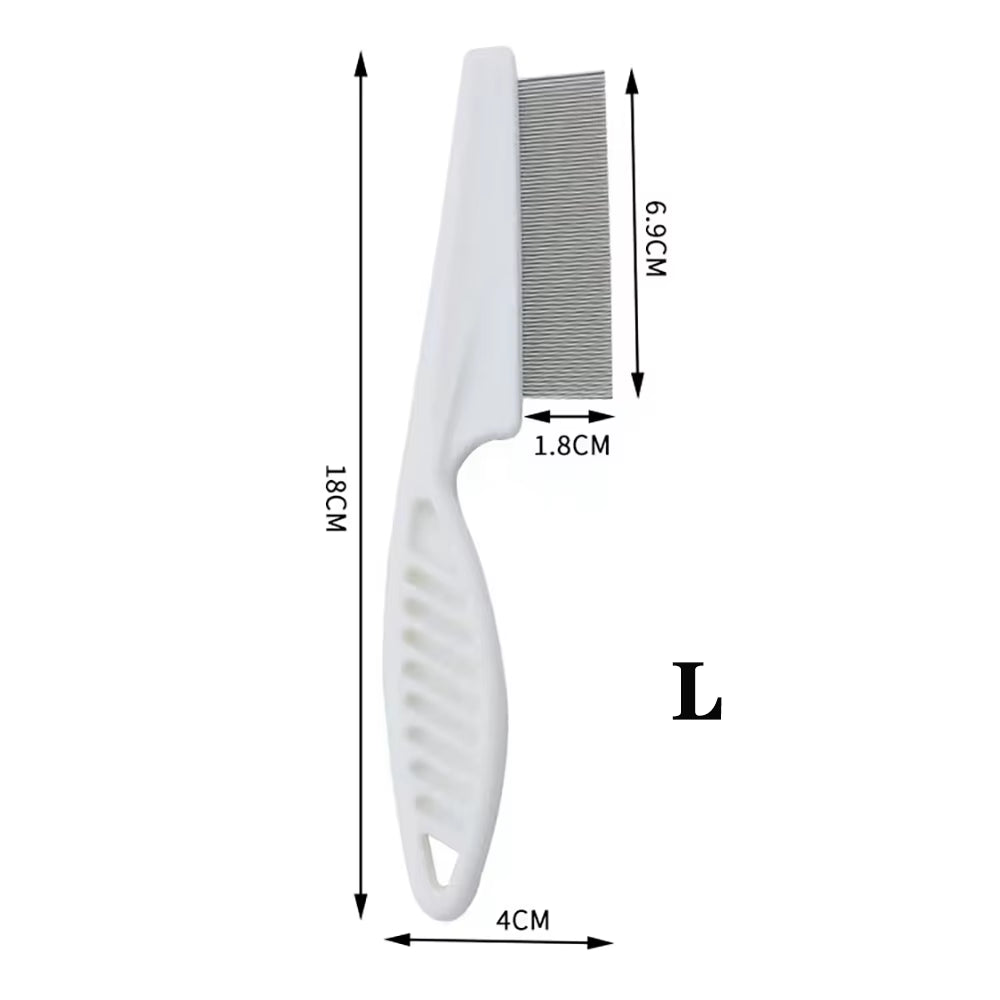 1Pcs Pet Flea Comb Cat/Dog Beauty Comb Stainless Steel Portable Pet Specific Dense Tooth Hair Removal Massage Cleaning Supplies
