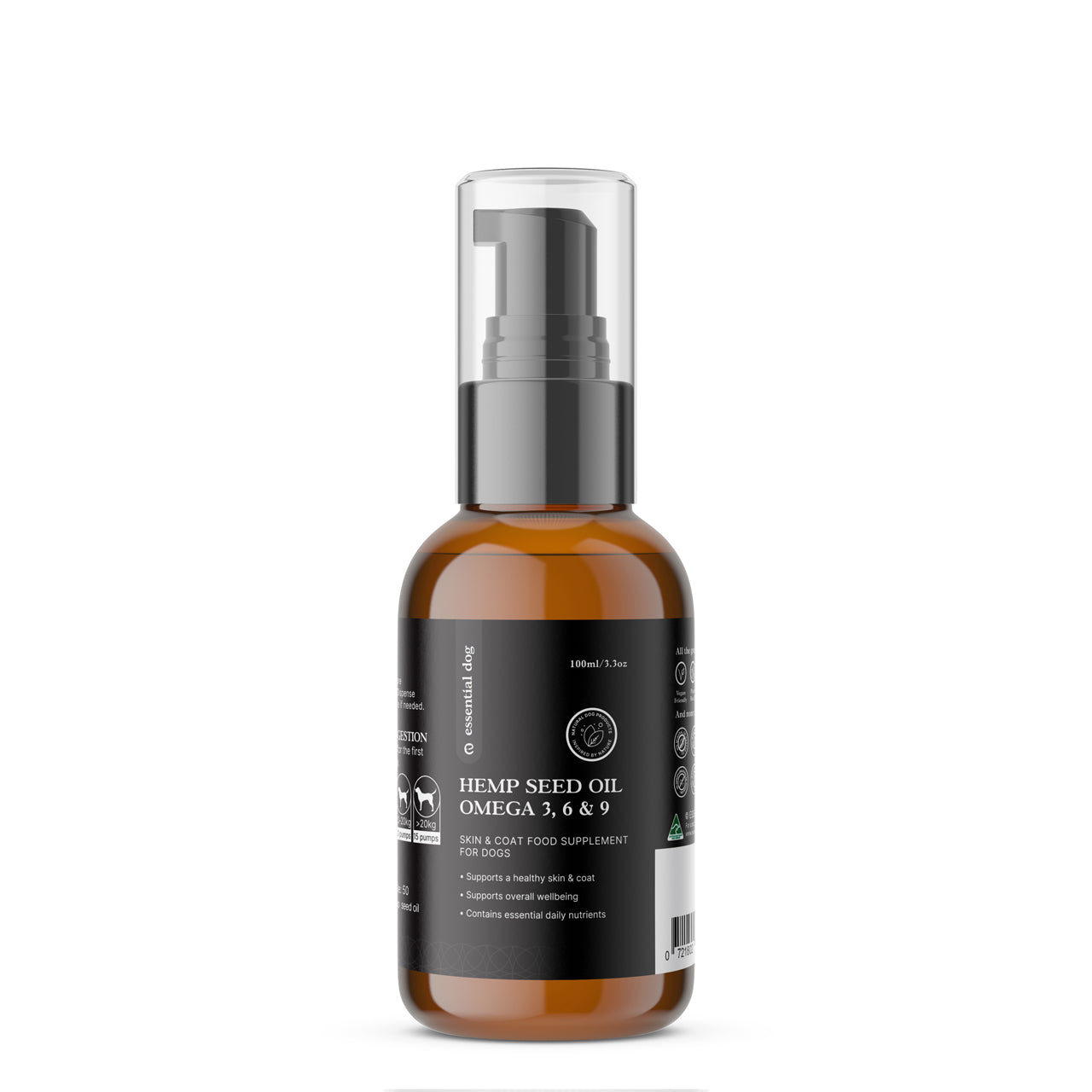 100% Raw Hemp Seed Oil: Skin, Coat and Stress Formula (Food Supplement)