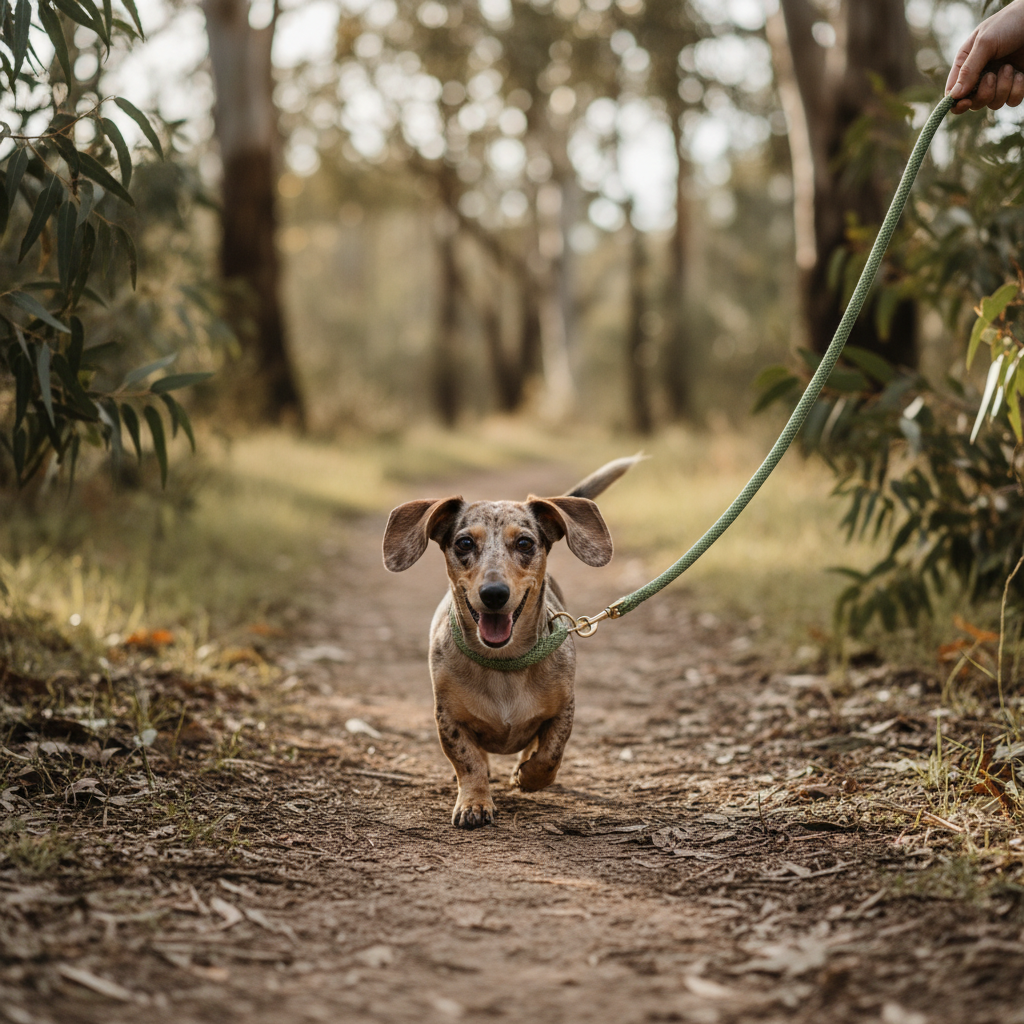Dapple Dachshund - Grass Green Lead