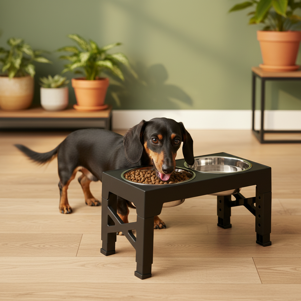 Dog Bowl Stand with 3 Bowls