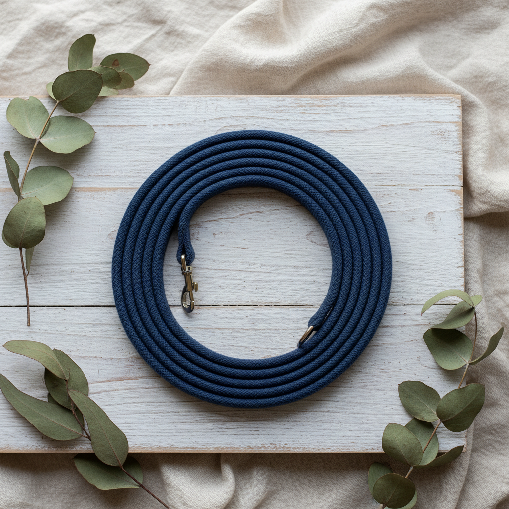 Organic Hemp & Cotton Dog Lead - Ink Blue