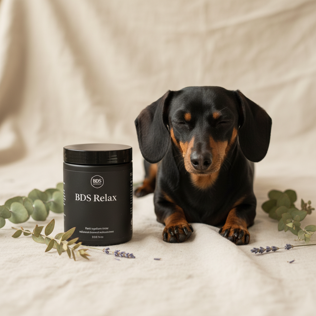 BDS Relax supplement with dachshund - Clover Tail Co.