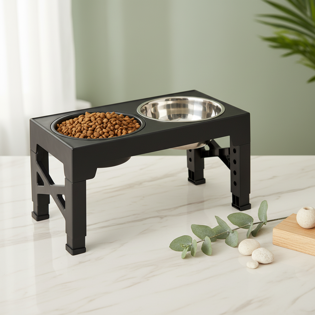 Dog Bowl Stand with 3 Bowls