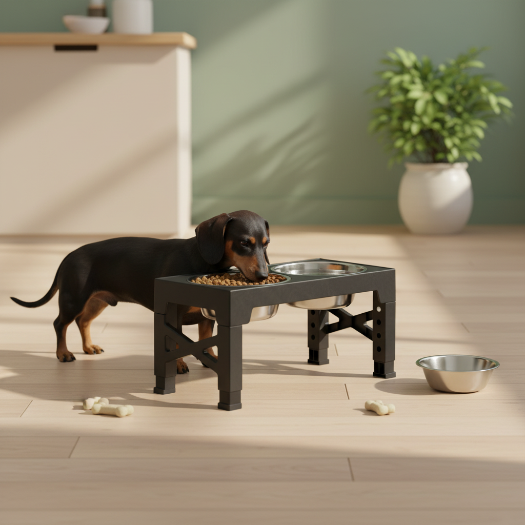 Dog Bowl Stand with 3 Bowls