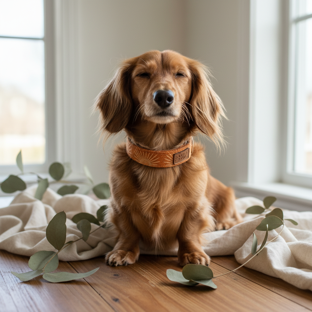 Long-haired Dachshund - Orange Burst Collar