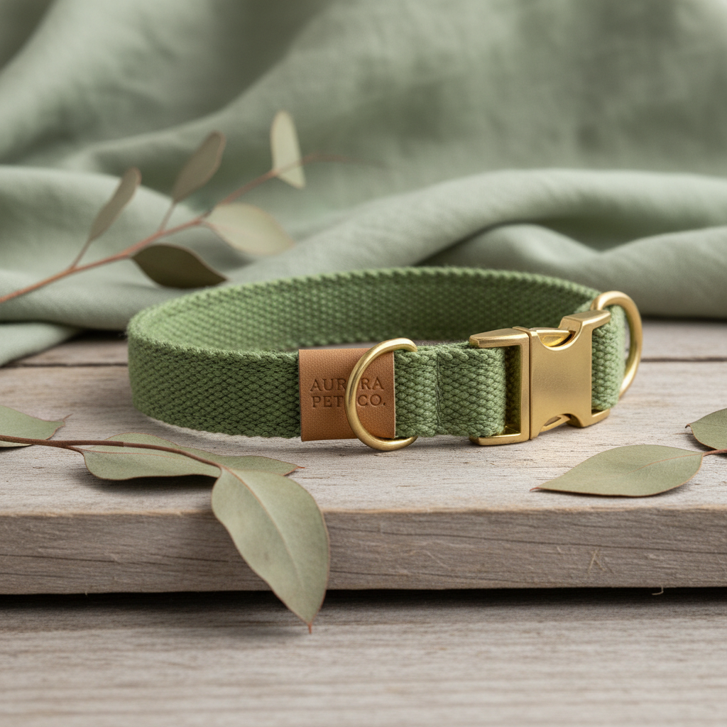 Organic Hemp Dog Collar - Grass Green