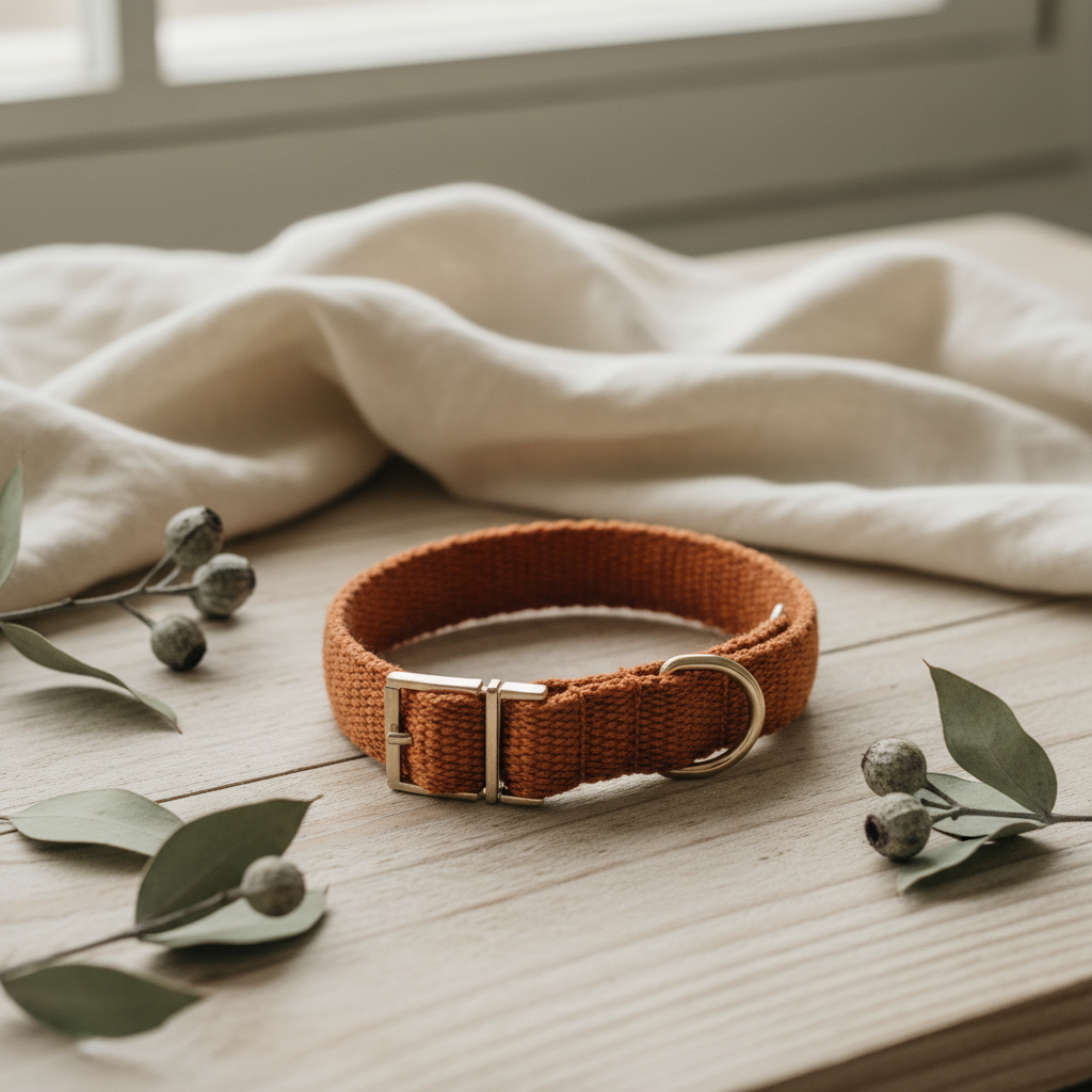 Organic Hemp Dog Collar - Orange Burst