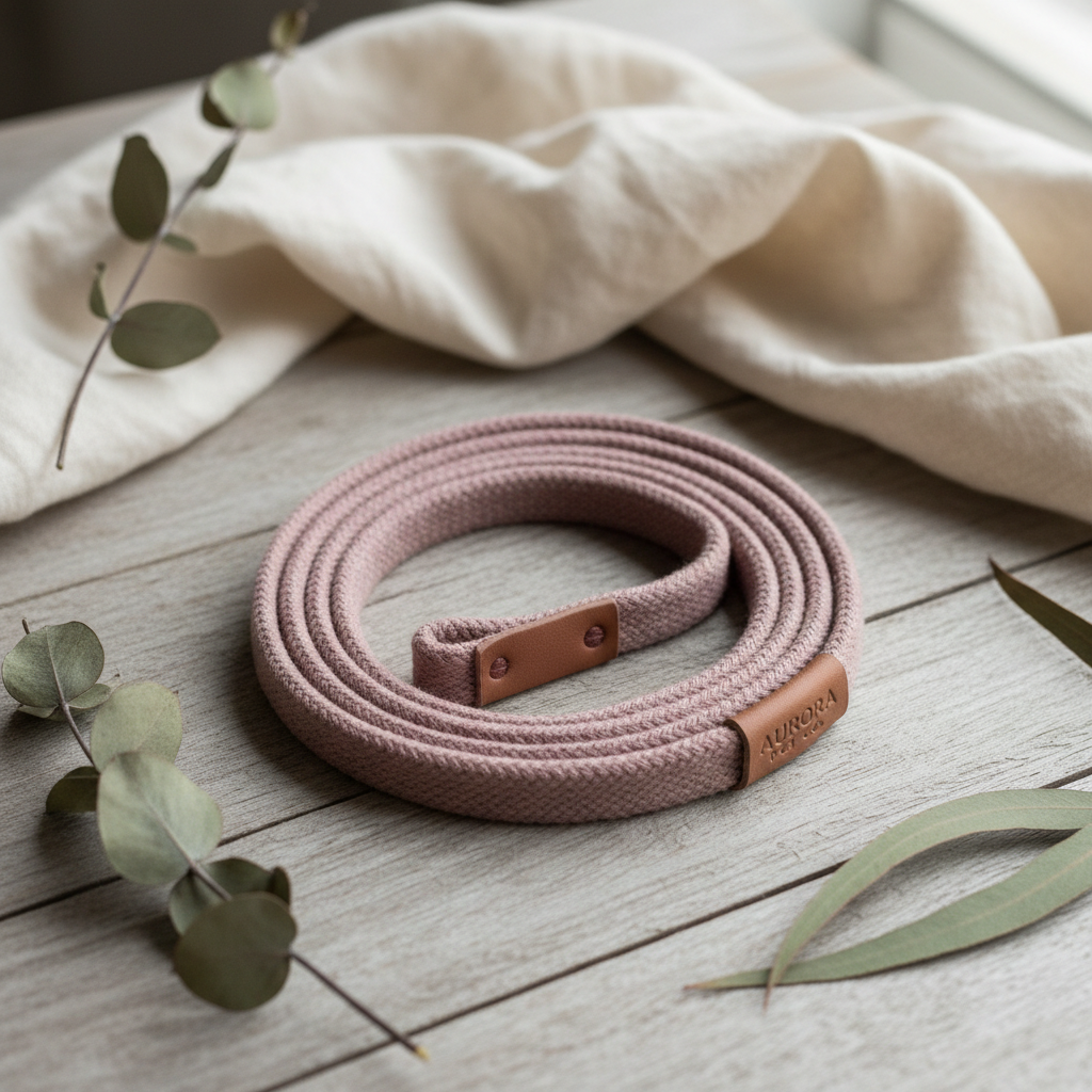 Organic Hemp Dog Lead - Pretty in Pink